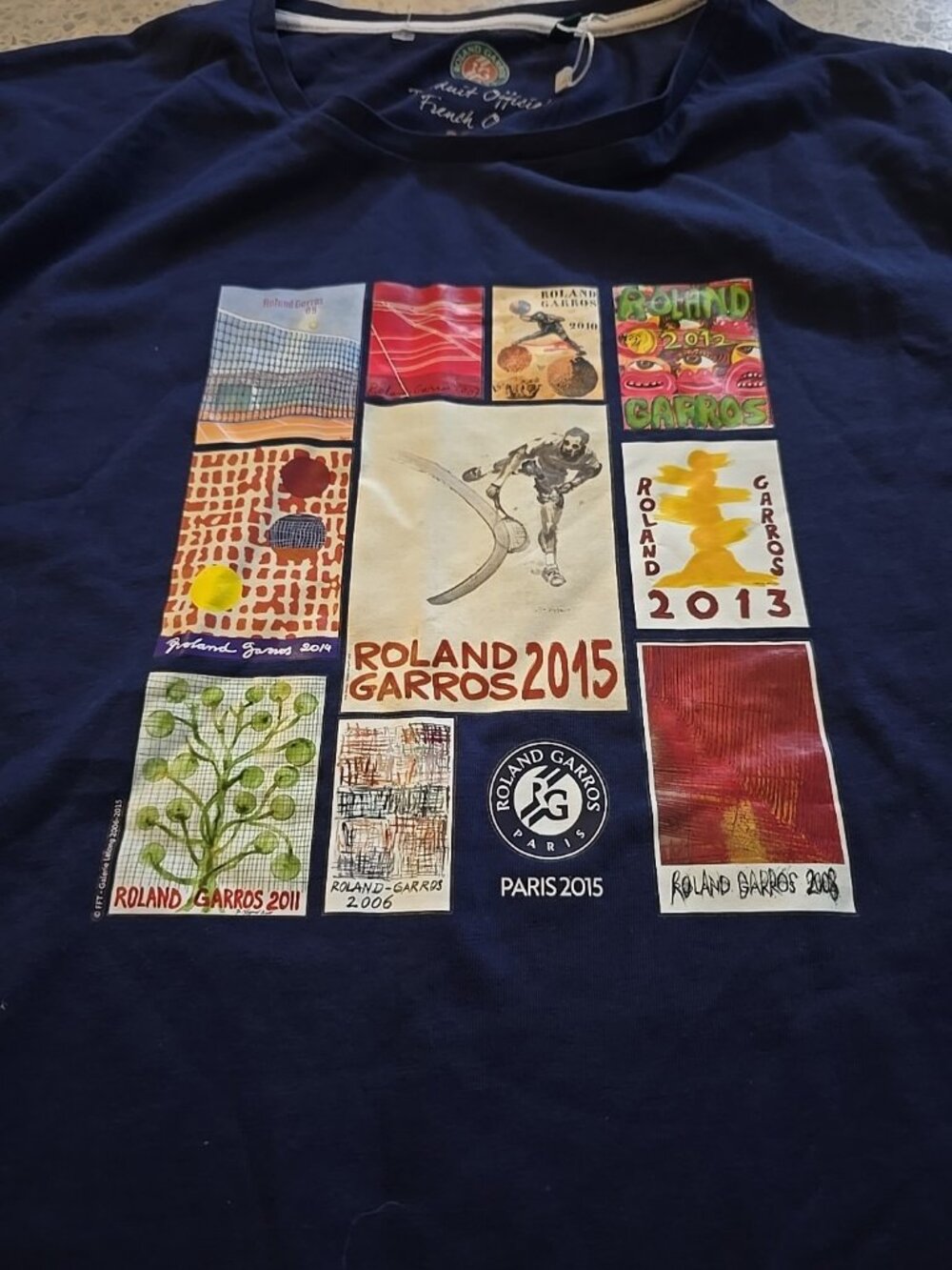 Roland Garros Official Framce Paris 2015 French Open Mens Shirt New XXL Paris